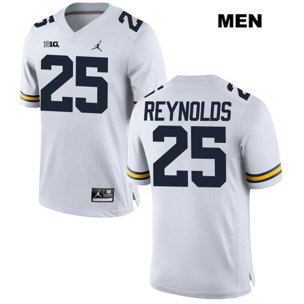 Men's NCAA Michigan Wolverines Hunter Reynolds #25 White Jordan Brand Authentic Stitched Football College Jersey UP25A35TJ